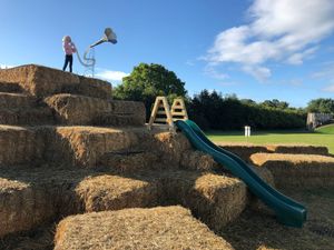 Supporting image for story: Straw bale mountain is a hit at Attingham
