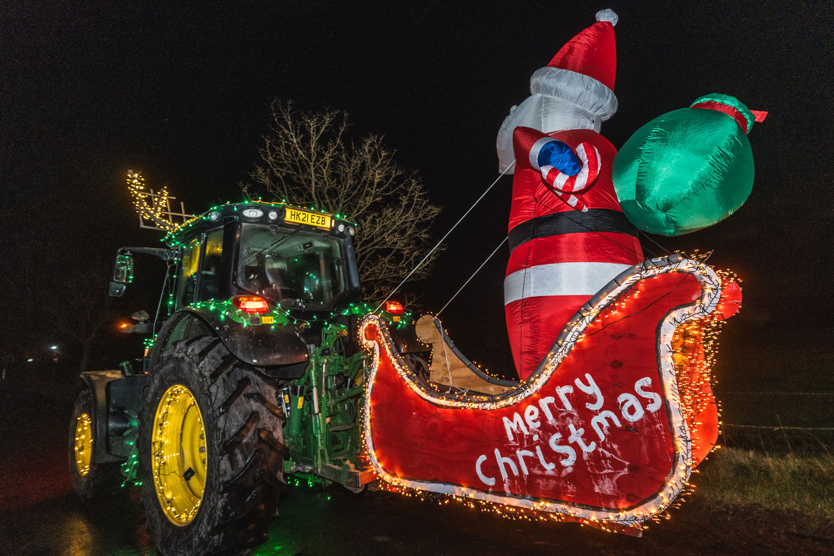 Staffordshire tractor run: 17 sparkling photos as around 100 tractors take part in festive Christmas charity convoy