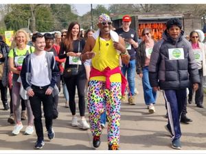 Supporting image for story: 'All of us should get up and move our body!' Mr Motivator leads lively warm-up and walk at West Midlands park to encourage movement in everyday life