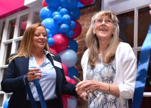Dudley Building Society customer Bronwen Taylor cuts the ribbon at the opening of the new branch of Dudley Building Society in Bridgnorth on Wednesday, June 4, 2025.