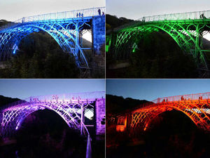 Supporting image for story: Pictures and video: Light fantastic for Shropshire's famous Iron Bridge