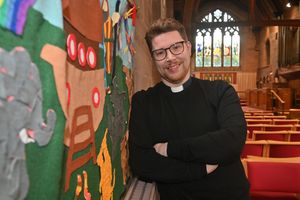 St Saviours Church and Vicar Tom Owen.