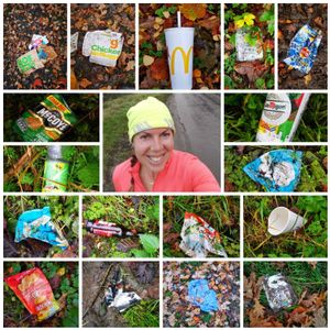 Helen with some of the litter she has found