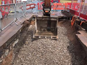 Supporting image for story: Walsall sinkhole repair work 'ahead of schedule'