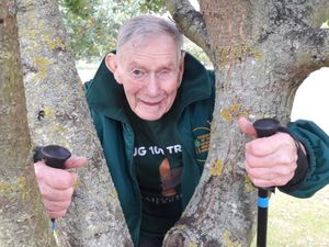 Supporting image for story: D Day veteran's tree hug for the planet