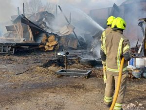 Supporting image for story: 35 firefighters battle severe straw blaze near M5