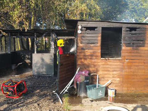 Supporting image for story: IN PICTURES: Fire destroys caravan and Pelsall stable blocks
