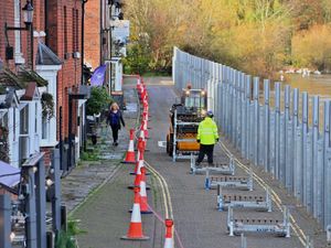 Supporting image for story: Storm Claudia: Watch as Bewdley flood defences are deployed as Met Office warns of 'deep floodwater' and 'danger to life'
