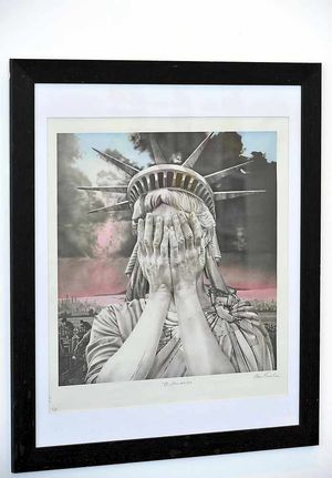 'Oh, America' by Gee Vaucher, who did artwork for Crass