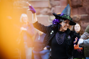One of the costumed attendees at the Shrewsbury Steam Punk Spooky Spectacular.