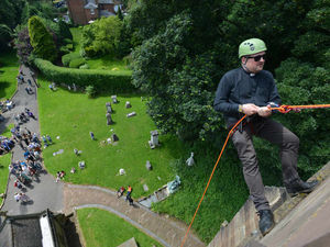 Supporting image for story: 100ft Tettenhall abseil for adventurous vicar Simon