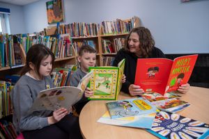 Pupils at Longlands Primary School received a number of new books from David Wilson Homes. Photos: Steve Baker
