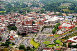 An aerial view of Dudley