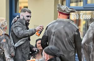 Regulars at The Old Cross in Causeway Green, Oldbury get in the spirt of things for the annual Pirate Day