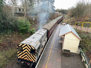 The Class 08 diesel locomotive at Telford Steam Railway's Gronk Winter Running Day event. Picture: Telford Steam Railway