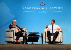 Jeremy Hunt is interviewed on stage 