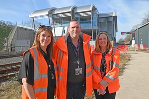 Left to right: Events co-ordinator Karen Edwards , Matthew Wood and Olivia Brown.