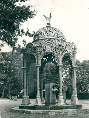 The famous Farley's fountain was located in Dartmouth Park when pictured in August. It had been moved to the park in 1911, but was moved to the Daggers Lane entrance in 1969 to make way for the new Expressway. It was finally returned to its original location in the town centre in 1988.