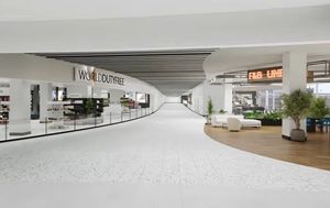 CGI showing how BHX's redeveloped Departures Lounge walkway will look