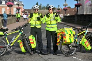 Shrewsbury Half Marathon, starting at the West Mids County Showground.  St Johns Responders: Steven Schnabel and Helen Marsden.