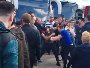 Supporting image for story: Trouble flares between Everton and Manchester United fans at M6 Toll service station