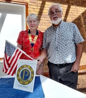 Anne Bumford Chairman with Andy French Quizmaster