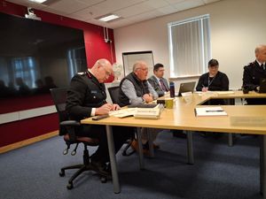 Pictured at a meeting of the Shropshire & Wrekin Fire Authority, on the left is chief fire officer Simon Hardiman and on his left, chairman Councillor David Minnery. 