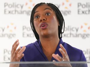 Conservative Party leader Kemi Badenoch delivers a speech at the Policy Exchange in Westminster