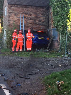 The car inside the house.