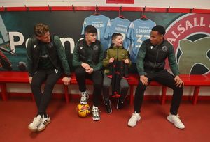 Noah was able to ask questions and get tips from the three goalkeepers inside the changing room