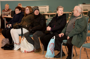 Waiting for advice in Bilston Town Hall