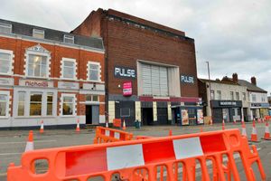 Panels came off the roof of the old Pulse nightclub on Saturday