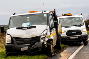 The van involved in the crash