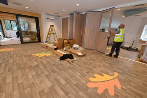 The dining room with new folding doors