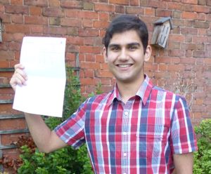 Adarsh Menon from Haberdashers' Adams got four A*s