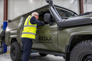 Mayor Richard Parker checks out one of Babcock International's General Logistics Vehicles (GLV) 