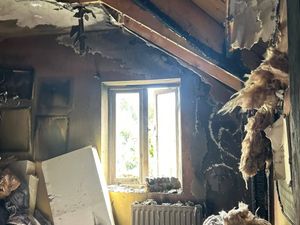 Damage caused by a fire at a home in Prees. Picture: Whitchurch Fire Station.
