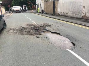 Craddock Street was closed in Whitmore Reans because of this damage to the road