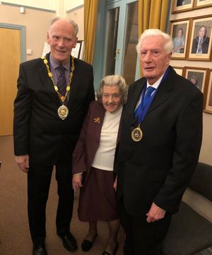 The mayor with Arthur Barnett and his wife Lily