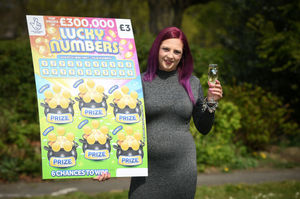 Bee Murton celebrates her £300,000 lottery win