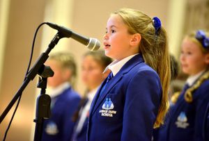 Pupils from Lodge Farm School sung at the ceremony 