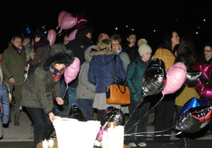 Vigil for Cheryl Hooper, at Farmers Gate, Newport