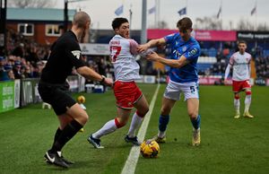 Jack Earing goes up against Neill Byrne