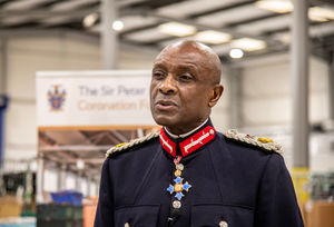 Lord Lieutenant of Midlands, Derrick Anderson, at the launch of the Sir Peter Rigby Foundation Coronation Food Hub. PIC: Story Comms