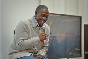 The former Olympic champion was modest and full of humour during the Q&A