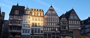 Picturesque place – traditional buildings in Römerberg rebuilt after the war