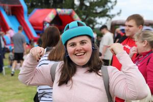 Retail and Enterprise student, Libby, had a great time dancing to music by Mark Lord. Photo: Derwen College