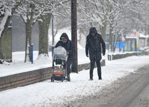 Battling with the pushchair in West Bromwich