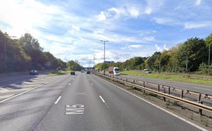The crash took place on the M5 southbound near West Bromwich. Photo: Google