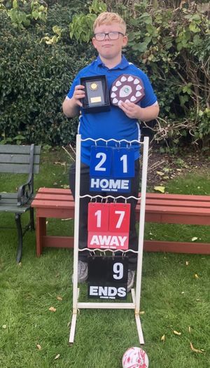 Proud winner – Wem USC’s Jacob Brookes with his player of the final award